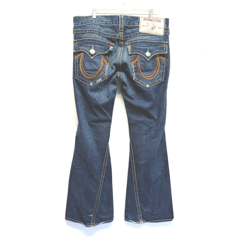 Rare VTG USA Y2K True Religion Joey Big T Super T 34 Flap Flare Jeans READ